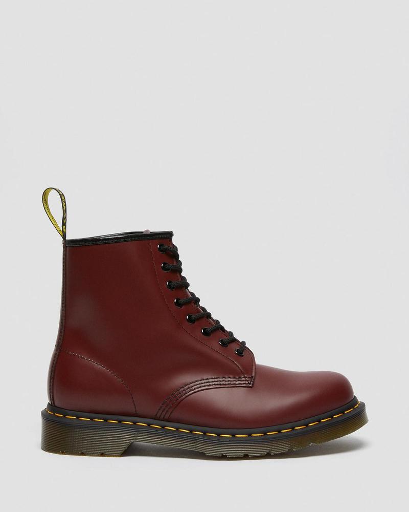 Dr Martens 1460 Smooth Leren Veterlaarzen Heren Roze Rood | NL 276VRW